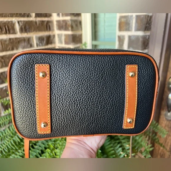 Dooney & Bourke Black and Brown Leather Satchel - Picture 6 of 9